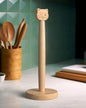 Cute Wooden Paper Towel Holder Stand - Kitchen Paper Hanger Rack Bathroom Towel Roll Stand Organizer Simply Standing Countertop Paper Roll Holder, Cat - size: Standard, style: Cat