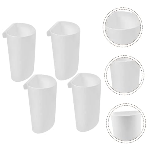 STOBOK 4Pcs Hanging Cup Holder for Rolling Cart Small Hanging Basket with Flat Bottom Cart Side Hanging Basket for Office Supplies Pencils Scissors Makeup Kitchen Storage