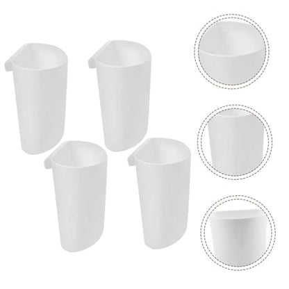 STOBOK 4Pcs Hanging Cup Holder for Rolling Cart Small Hanging Basket with Flat Bottom Cart Side Hanging Basket for Office Supplies Pencils Scissors Makeup Kitchen Storage