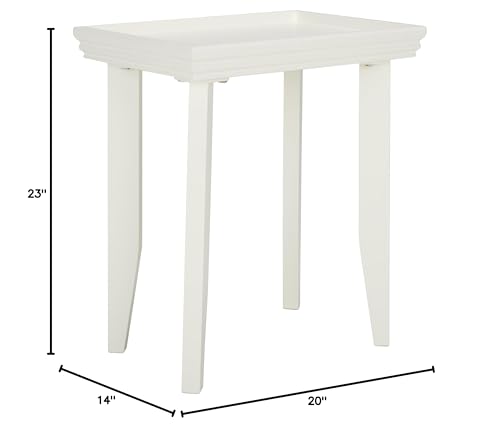 SAFAVIEH Home Collection – Naios White Accent Table, Modern Rectangular Side Table with Curved Legs, Minimalist Design (ACC9713B) - color: Ivory