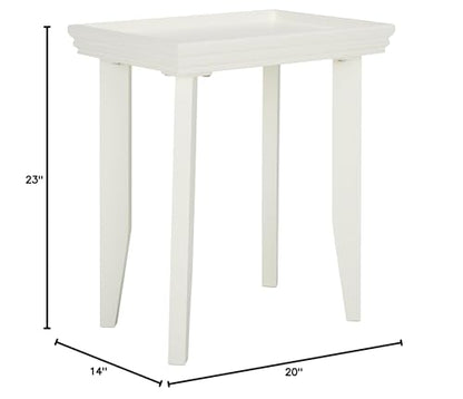 SAFAVIEH Home Collection – Naios White Accent Table, Modern Rectangular Side Table with Curved Legs, Minimalist Design (ACC9713B) - color: Ivory