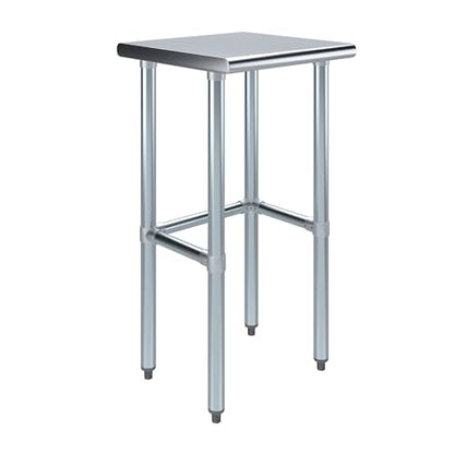 18 in. x 18 in. Open Base Stainless Steel Work Table | Residential & Commercial | Food Prep | Heavy Duty Utility Work Station | NSF - size: 18 in. Length x 18 in. Width