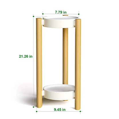 2-Tier Plant Stand Indoor, Tall Bamboo Corner Shelf for Multiple Plants | Narrow 2-Tier Display, Easy-Clean, Space-Saving, Bamboo Frame, Hold Multiple Plants, for Window, Room, Patio, Balcony, Garden