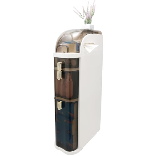 Bathroom Floor Cabinet/Narrow Bathroom Storage Cabinet | Mobile and No Installation Required, Perfect for Small Space Laundry Rooms, Toilet Areas and Living Room Gaps - size: 3-Tiers