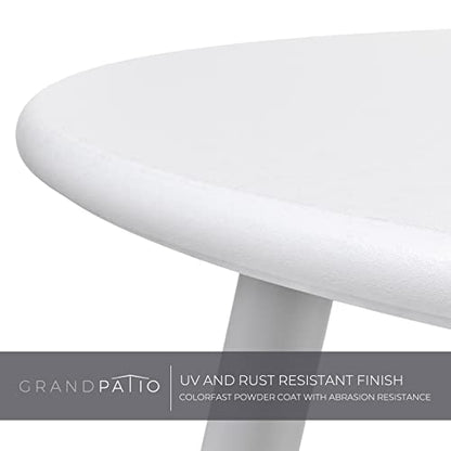 Grand patio Outdoor Side Table 18-inch Round End Table Accent Table for Bistro Balcony Apartment White - color: Round Feet, White