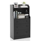 Moccha 3 Drawers Dresser with Shelf, Modern Dresser Tower with 2 Open Shelves, Chest of Drawers with Anti-toppling Device, Tall Storage Dresser Nightstand for Closet, Living Room, Black - color: Black