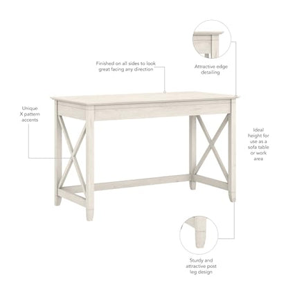 Bush Home Key West 48W Writing Desk in Linen White Oak - color: Linen White Oak, size: 48W