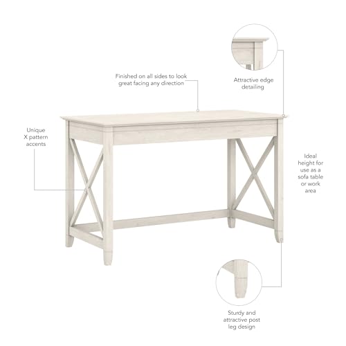 Bush Home Key West 48W Writing Desk in Linen White Oak - color: Linen White Oak, size: 48W