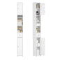 Haotian Tall Bathroom Storage Cabinet, 7.8 x 7.8 x 70.8 in, White | Tall Freestanding Bathroom Storage Cabinet With Adjustable Shelves, Slim Space-Saving Unit For Compact Bathroom, BZR34-W - color: Matte White