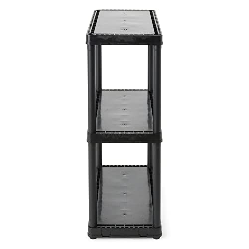 Gracious Living 33 Inch Heavy Duty 3-Shelf Light Duty Storage Shelf, Easy Assembly and Holds Up to 55 Pounds Per Shelf, Black - color: 3 Shelf - Black, size: 1 Pack