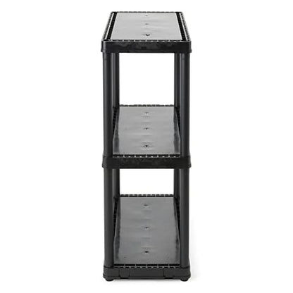 Gracious Living 33 Inch Heavy Duty 3-Shelf Light Duty Storage Shelf, Easy Assembly and Holds Up to 55 Pounds Per Shelf, Black - color: 3 Shelf - Black, size: 1 Pack