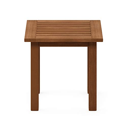 Furinno FG18506 Tioman Hardwood Patio Furniture Outdoor End Table, Natural - color: Natural, size: 17.5"D x 17.7"W x 17.3"H
