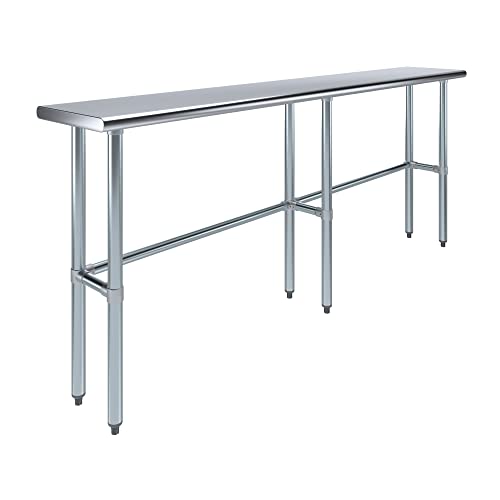 14 in. x 84 in. Open Base Stainless Steel Work Table | Residential & Commercial | Food Prep | Heavy Duty Utility Work Station | NSF - size: 84 in. Length x 14 in. Width