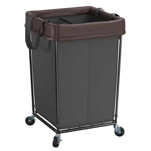 160L Rolling Laundry Basket with Wheels, 2-Section Rolling Laundry Hamper with Wheels, Double Laundry Hampers Cart on Wheels for Clothing Organizer, Hotel, Bedroom, Bathroom and Dorm, Black - color: Black, size: 160L