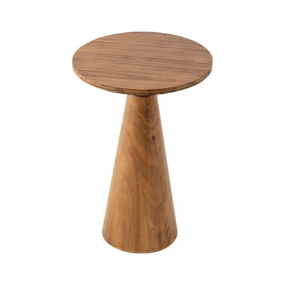 COZAYH Small Pedestal End Table Round Farmhouse Martini Table Wood Plant Stand Rustic Drink Table for Small Space Living Room, Walnut - color: Walnut