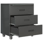 Mobile Tool Storage Cabinet with Wheels,Heavy Duty Rolling Tool Cabinets for Garage,Metal Storage Cabinets with 3 Drawer,Assembly Required - color: Black, style: 3 drawer with wheels