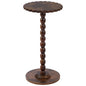 Novabright Round Side Table with Scalloped Edge Small Drink End Table with Solid Wood Legs Modern Accent Nightstand for Living Room Bedroom Corner Office