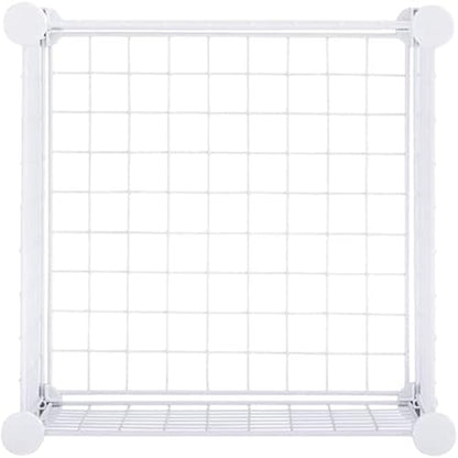 Rubbermaid 3 Piece Storage Wire Stackable Cube Set Easy Assemble White for Closet/Bookshelf/Toys Multi-Use Home Organizer - style: Storage Cubes
