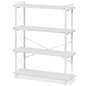 HCHQHS Bookshelf, 4-Tier Industrial Bookcase, White Open Book Shelf, Freestanding Tall Bookshelves with Metal Frame - color: Cloud White, size: 4-Tier (35.8"W x 51.2"H)