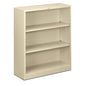 HON Metal Bookcase, 3 Shelves, 34-1/2 W by 12-5/8 D by 41 H, Putty - color: Putty, size: 3 Shelves