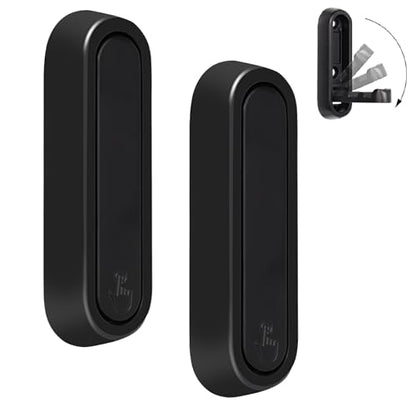 Folding Wall Hooks, 2 Pcs Foldable Black Coat Hooks Heavy Duty Foldable Hook Bathroom Towel Hooks Robe Hooks Wall Mounted for Hanging Coat Towels Clothes Hat Bags Keys | 90° Foldable Design, Wall Mounted, Holds Up To 40 Lbs, Screws And Anchors Included, F
