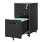 3 Drawer Slim File Cabinet, Mobile Filing Cabinet with Lock,Black Rolling Narrow File Cabinets with Casters, Under Desk Office Cabinets for Home Office,Fit A4/Letter/Legal(Unassembled) - color: Black, size: 11.8"W x 23.6"H x 17.7"D