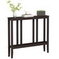 ELYKEN Bamboo 2-Tier Narrow Console Table, 36.2" Long Slim Hallway Table | Sofa Table Behind Couch with Storage Shelf for Entryway, Living Room, Foyer - color: Brown