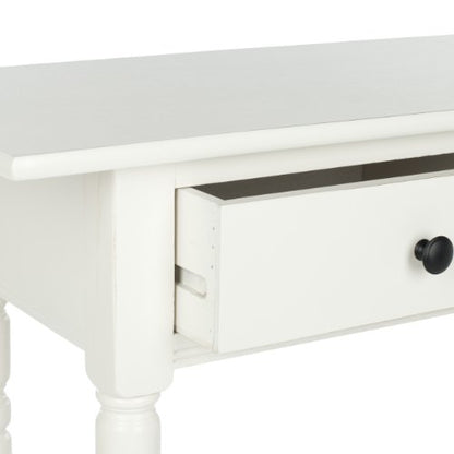 SAFAVIEH Home Collection – Rosemary Distressed Cream Console Table with Drawers & Shelf, Classic Contemporary Storage Console, Turned Leg Design (AMH5705C) - color: Distressed Cream