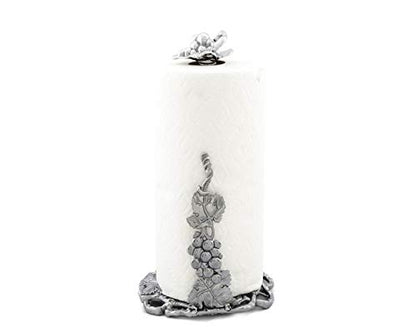 Arthur Court Aluminum Grape Pattern Decorative Countertop Paper Towel Holder Metal 13 inch Standing Tall - size: 13 inches