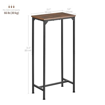Console Table, Narrow Entryway Table, Thin Sofa Table, Behind Couch Table,for Hallway, Bedroom, Living Room, Foyer, 9.4 x 15.7 x 31.5 Inches, Rustic Brown - size: 9.4" W x 15.7" D, style: Ordinary