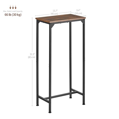Console Table, Narrow Entryway Table, Thin Sofa Table, Behind Couch Table,for Hallway, Bedroom, Living Room, Foyer, 9.4 x 15.7 x 31.5 Inches, Rustic Brown - size: 9.4" W x 15.7" D, style: Ordinary