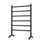 Freestanding Towel Warmer 6 Bars Plug-in Option 3 Working Modes Black Stainless Steel 24" W 34" H - color: Matte Black