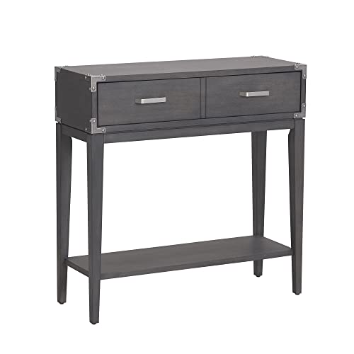 Leick Home 24032 Beckett One Drawer Hall Stand with Shelf for Living Room, Hallway, Entryway, Anthracite/Pewter - color: Anthracite