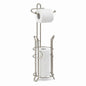 SunnyPoint Bathroom Toilet Tissue Paper Roll Storage Holder Stand with Reserve, The Reserve Area Has Enough Space to Store Mega Rolls (SN) - color: Satin Nickel