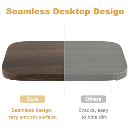 C Shaped End Table for Couch, C Table End Tables with Adjustable Height, 360° Swivel Couch Tables for Living Room,Bed Side,Coffee, Bedroom,Study and Small Spaces (Glossy Walnut) - color: Glossy Walnut