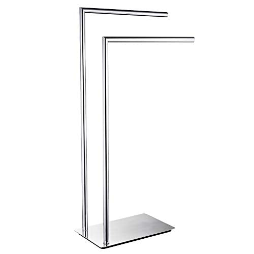 Freestanding Double Towel Racks Bathroom Accessories Towel Holder Stand on Floor Brass Chrome - color: Chrome Stand Towel Holders