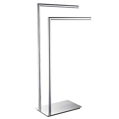 Freestanding Double Towel Racks Bathroom Accessories Towel Holder Stand on Floor Brass Chrome - color: Chrome Stand Towel Holders