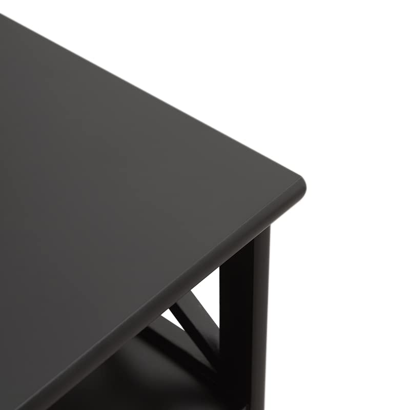 Assembled 30in Height Nightstand, Pre- Assembled Bathroom Floor Cabinet with Shelf and Storage Drawer, Black Tall End Table No Assembly Chest for Living Room Bedroom - color: Black