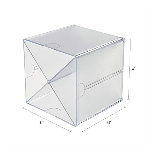 deflecto 350201 Desk Cube with "X" Dividers, Clear Plastic, 6 x 7-1/5 x 6