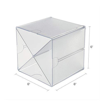 deflecto 350201 Desk Cube with "X" Dividers, Clear Plastic, 6 x 7-1/5 x 6