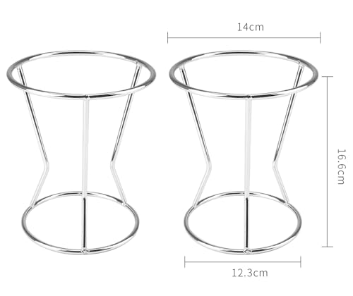 RISEON 2 Pack Mid Century Modern Simple Small Plant Stand Metal Flower Display Stand- Round Decorative Flower Shelf Rack Garden Plant Pot Riser Holder Modern Desk Plant Stand for Indoor Outdoor Home Patio Decor