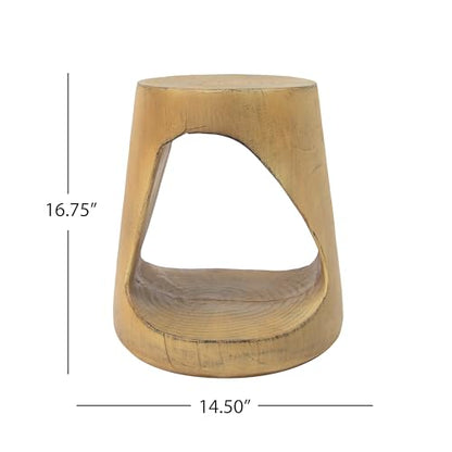Merax Hollow MGO Accent Side Table, Unique Modern End Table with Wide Pedestal & Tabletop, Small Drink Tables for Living Room, Bedroom Night Stand Bedside Table, No Assembly Required, Natural - color: Natural