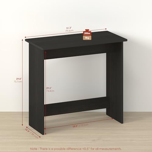 Handa 32 Inch Computer Small Desk, Classroom Home Office Bedroom Wooden Table, Ebony - color: Ebony