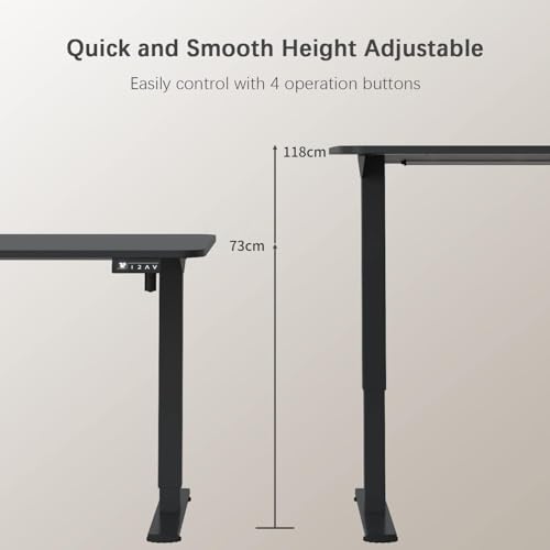 Furmax Electric Height Adjustable Standing Desk Large 40 x 24 Inches Sit Stand up Desk Home Office Computer Desk Memory Preset with T-Shaped Metal Bracket, Black - color: Black, size: 40 Inch