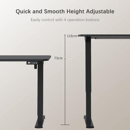 Furmax Electric Height Adjustable Standing Desk Large 40 x 24 Inches Sit Stand up Desk Home Office Computer Desk Memory Preset with T-Shaped Metal Bracket, Black - color: Black, size: 40 Inch