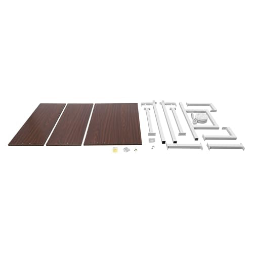 Ladder Desk, 3-Tier Industrial Wall Mount Ladder, 2-Shelf Wall Mount Computer Writing Table, Power Strip, 110.23lbs (First Tier) & 22.05lbs Load-Bearing Capacity (Brown, White, 30x20x72.5in) - color: Brown, White, size: 30x20x72.5in
