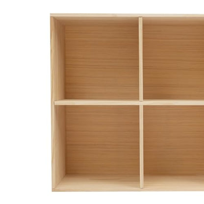 10 Cube Bookcase, 2-Tier Solid Wood Storage Organizer, Floor Standing Display Cabinet Bookshelf with Back Panels, Open Shelf for Bedroom, Living Room, Office 59"W X 11.8"D X 23.6"H (Wood)
