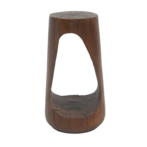 Merax Hollow MGO Accent Side Table, Unique Modern End Table with Wide Pedestal & Tabletop, Small Drink Tables for Living Room, Bedroom Night Stand Bedside Table, No Assembly Required, Brown - color: Brown, size: Hollow Design