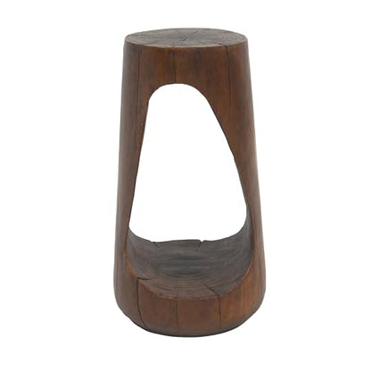 Merax Hollow MGO Accent Side Table, Unique Modern End Table with Wide Pedestal & Tabletop, Small Drink Tables for Living Room, Bedroom Night Stand Bedside Table, No Assembly Required, Brown - color: Brown, size: Hollow Design