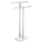 KOKOSIRI Bathroom Towel Rack 2-Tier Standing Towel Bars with Marble Base, Stainless Steel Freestanding Towels Holder, Thicken Steady Design, Polished Chrome THS0003-CH - color: Polished Chrome